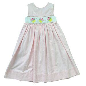 Smocked Frocks Gingham‎ Smocked Cupcake Dress Girls Size 5 Birthday Sleeveless
